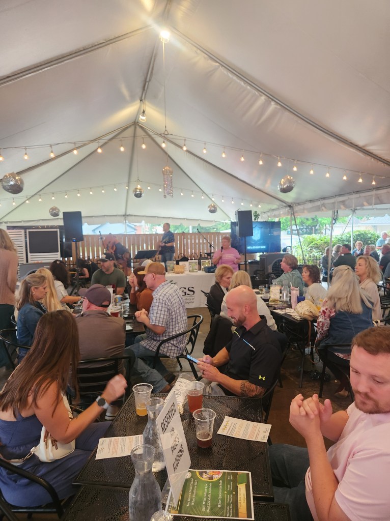 Attendees at TWIGS Patio Party for a Purpose 2025 at Heather's Cafe in Springboro